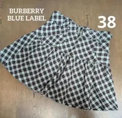 BURBERRY バーバリー　ブルーレーベル　ノバチェック フレアスカート 38