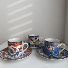 花柄カップ・ソーサー 3個セット