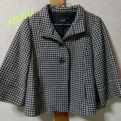 レディース 千鳥格子柄ショートジャケットコート