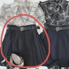 エブリン　黒　プリーツミニスカート