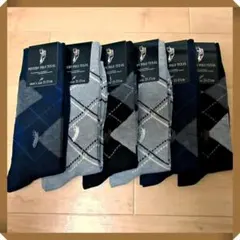 ◎新品【6足セット】WESTERN POLO TEXAS チェック柄 紳士用靴下