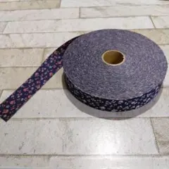 花柄 バイアステープ 生地 ネイビー系 ハンドメイド