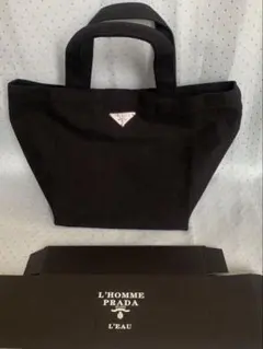 本日までの出品】PRADA プラダ ロゴプレート トートバッグ ブラック 
