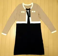 ＆Love アンドラブ 〜ニットワンピース ＊Lサイズ　上品な配色　 超美品♪
