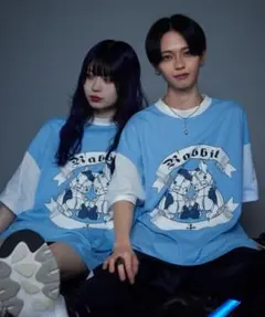 whinny ウサギの本性　オーバサイズTシャツ　半袖　地雷サブカル　　サックスのサムネイル