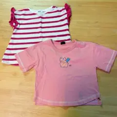 Tシャツ　まとめ売り100cm 2点セット　女の子　保育園　半袖　リボン