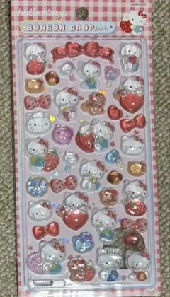ハローキティ ボンボンドロップシール　3Dシール 立体シール　硬い