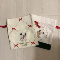 ディズニークリスマス2024リルリンリン巾着2枚セット