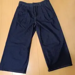 GU デニムダークブルー 3XL ワイドパンツ　股下加工済