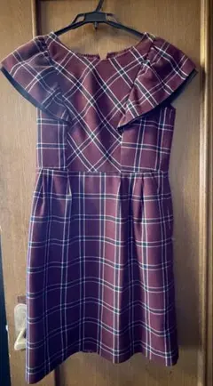 『春物処分』チェック柄 ノースリーブ ワンピース