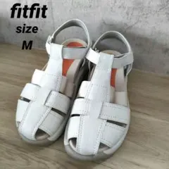fitfit レザーグルカサンダル ホワイト×ベージュ 厚底 Mサイズのサムネイル