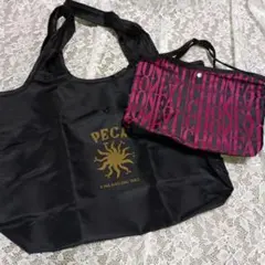 PECK 黒 ナイロンエコバッグ 大＆FAUCHONエコバッグ小　2点セット
