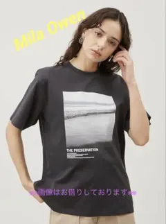 ※再値下げ※ミラオーウェン　プリントTシャツ ブラックのサムネイル
