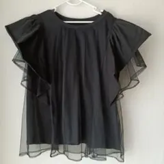 ROPÉ PICNIC ブラックフリル半袖トップス