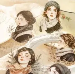 【新品・未使用】コラージュ素材 人物 ステッカー ６種 計120枚 シール