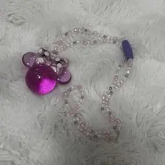 ミニー光るネックレス☆電池入り☆ピンクビーズアクセサリー