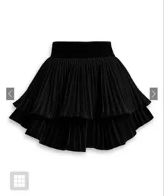 GRLインパン裏地付きティアードフリルベロアミニスカート ［ks009］