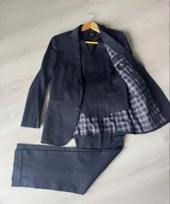 BLACK LABEL ネイビー スーツジャケット　ベスト付き