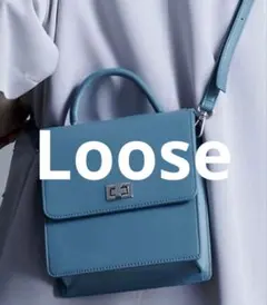 【美品】LOOSE 2wayスクエアショルダーミニバッグ　ターコイズブルー