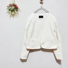 美品RANG MUSEE 【13】 ノーカラージャケット 金ラメ フォーマル