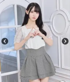 Mサイズ 美脚になれるスカート♥千鳥柄(インナーパンツ付き)