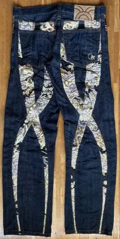JUVENILE DELINQENT 和柄　刺繍　ストレートデニム　未使用