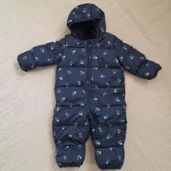 フラワー ダウン　フード付きジャンプスーツ