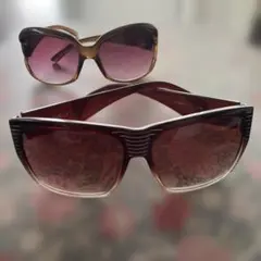 ラウンド型スクエア型サングラス２個