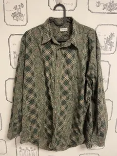 古着柄シャツ 緑