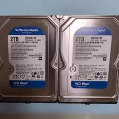 【新古品使用時間10時間以内】HDD 2TB 3.5インチ✕２個