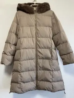 Nano Universe フード付きベージュダウンジャケット