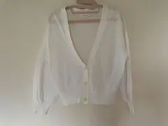 Wcloset夏用長袖 Vネック カーディガン ホワイトのサムネイル