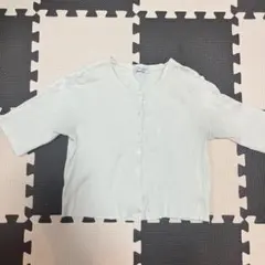 JEANASIS 半袖 リブカーディガン ホワイト