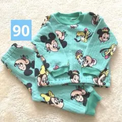 ディズニー 長袖 パジャマ キルト グリーン 90