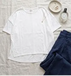 エルーラ フレンチスリーブ Tシャツ 白 S コットン100% カットソー