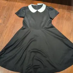 黒 襟付き 半袖ワンピース 140　フォーマル