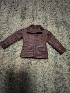 1/6男性フィギュア用ブラウンジャケット 合成皮革 4ポケット