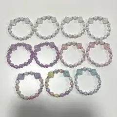 カラフルビーズブレスレット　肉球　11個セット ④