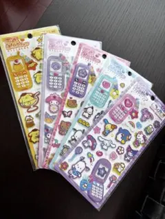 正規品サンリオ 平成ハッピーフォンシール5シートセット