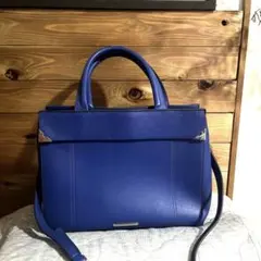 青色ハンドバッグ 取り外し可能ストラップ付き