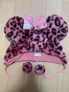 ミニーピンクヒョウ柄ファンキャップ