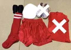 サッカーウェア 練習着 キッズ レッド 赤 長袖 一式 120㎝　3点セット