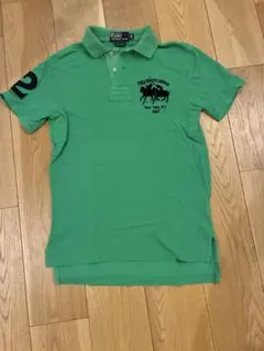 【希少デザイン】ラルフローレン ビッグポニー ポロシャツ 緑 カスタムフィット