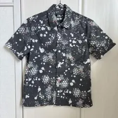 【RNA】ハチモチーフ 総柄シャツ グレー 蜂の巣柄　Mサイズのサムネイル