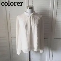 colorer クロレ　3D 立体フラワーレース　シアー　ブラウス