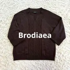 Brodiaea ケーブルセーター（ダークブラウン ）