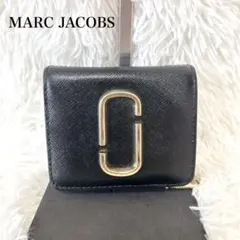 美品　マークジェイコブス　二つ折り財布　ザ スナップショット　ブラック　本革