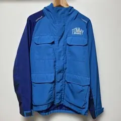 TOMMY フード付きマウンテンパーカー 青