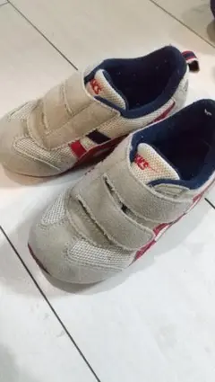 ASICS キッズシューズ ベージュ/レッド