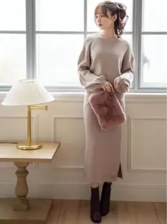 GRL ニットセットアップ ベージュ